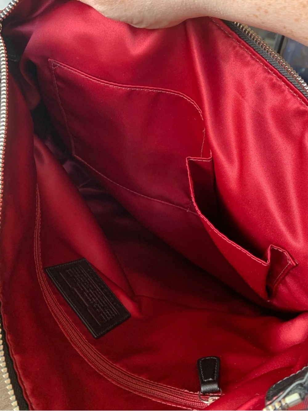 Coach Poppy Tartan Plaid Glam Tote + Cardholder (Red/Blue) 18713 - Picture 8 of 16